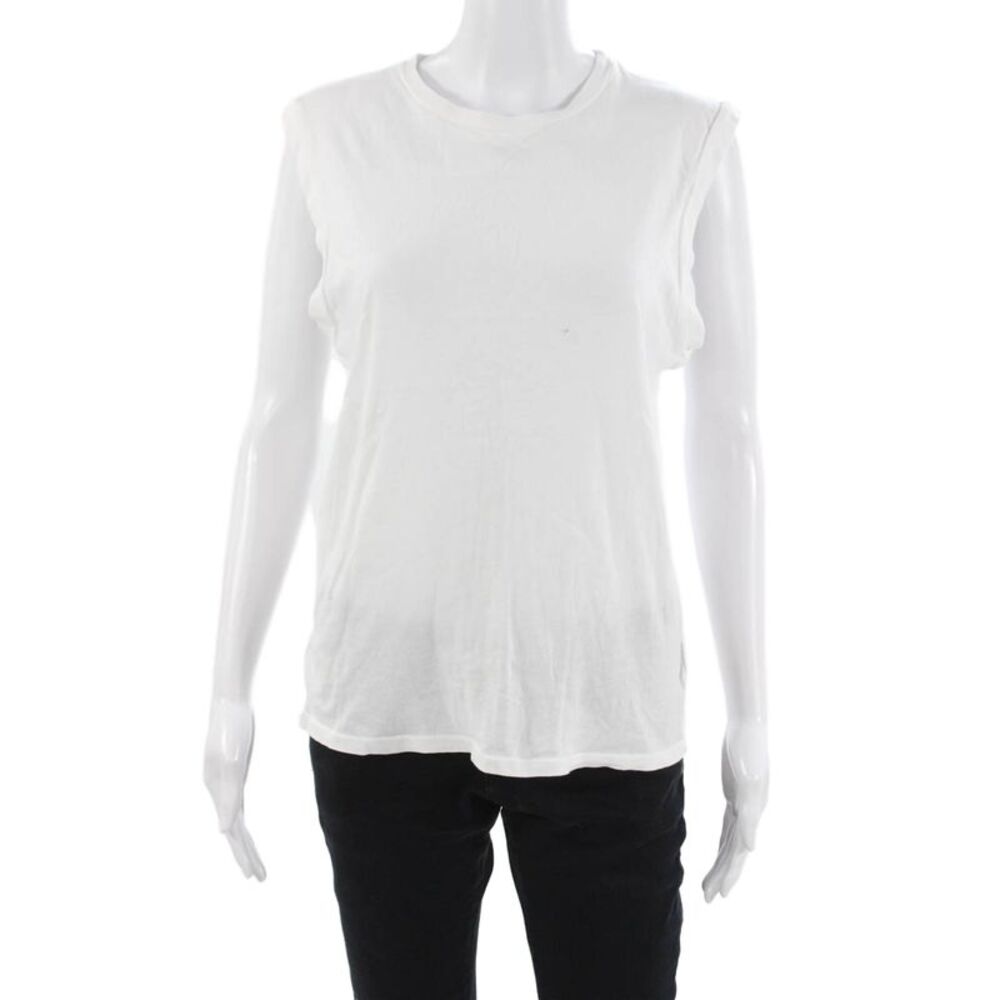 Agolde Mens White Cotton Crew Neck Sleeveless T-Shirt Size S